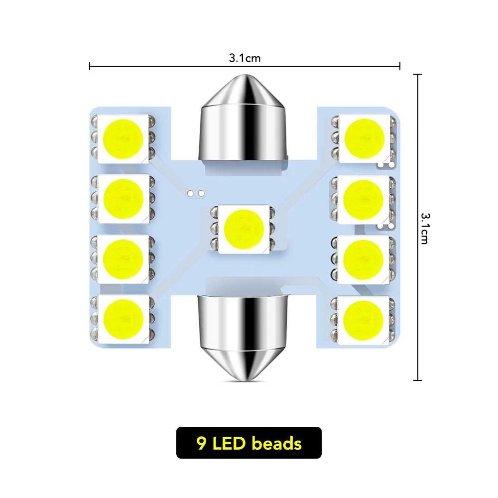 Car Interior Lights 31mm LED Reading Light for Chevrolets Cruze Captiva Lacetti Aveo Niva Trax Onix