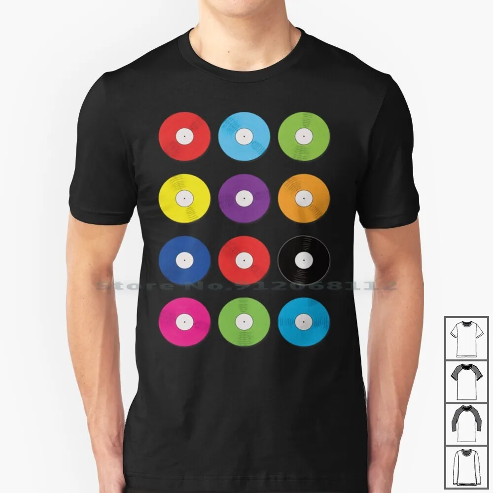 Record Spots T Shirt 100% Cotton Records Vinyl Record Spots Dots Music Dance Dj Deejay Bass Modern Damien Hirst