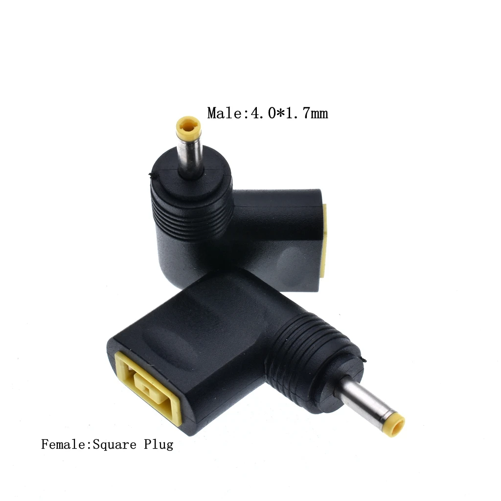 90 degree Laptop DC adapter Square Female to 7.9x5.5mm 5.5x2.5mm 4.0x1.7mm 5.5x2.1mm Male DC Power Plug Connector 