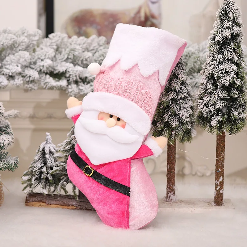 Bas de noël personnalisés pour bébés filles, cadeaux de noël personnalisés, bas rose pour bébés