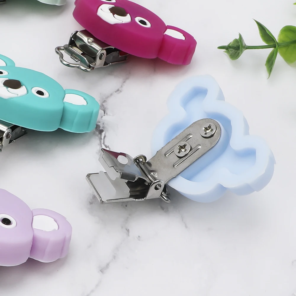 TYRY.HU-Clips de silicona Koala para chupete de bebé, accesorios de bricolaje para cadena de chupete, sin BPA, 10 Uds.