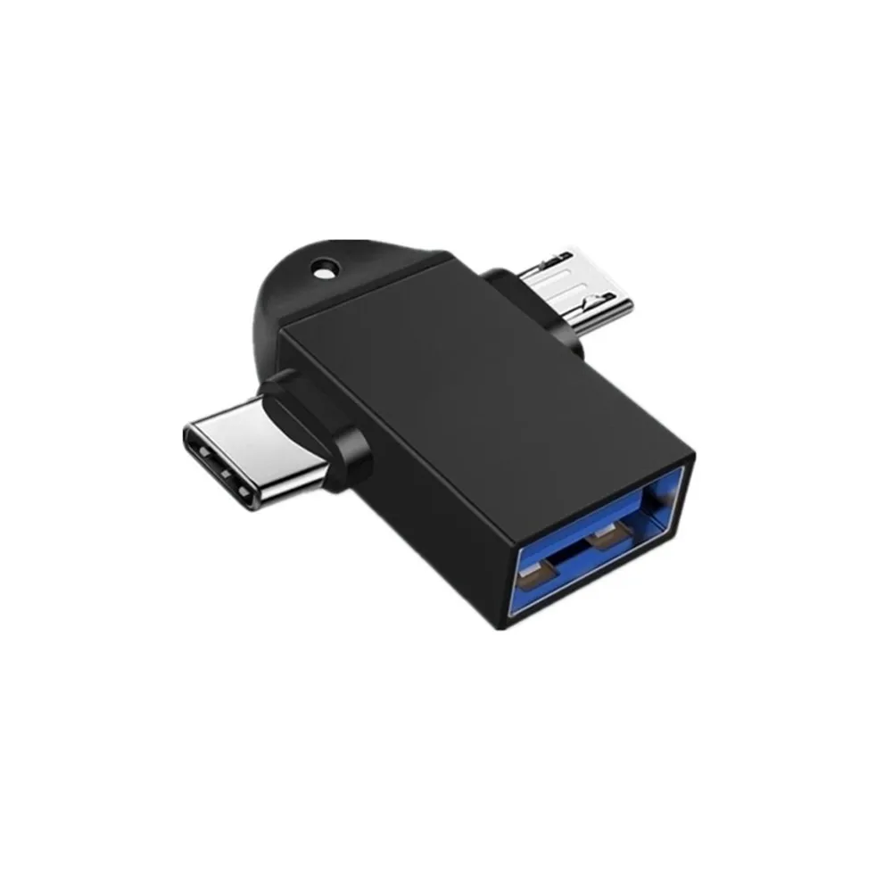 2 In 1 Otg Adapter Usb 3.0 Female Naar Micro Usb Mannelijke En Usb C Mannelijke Connector Aluminium Op de Go Converter Voor Xiaomi