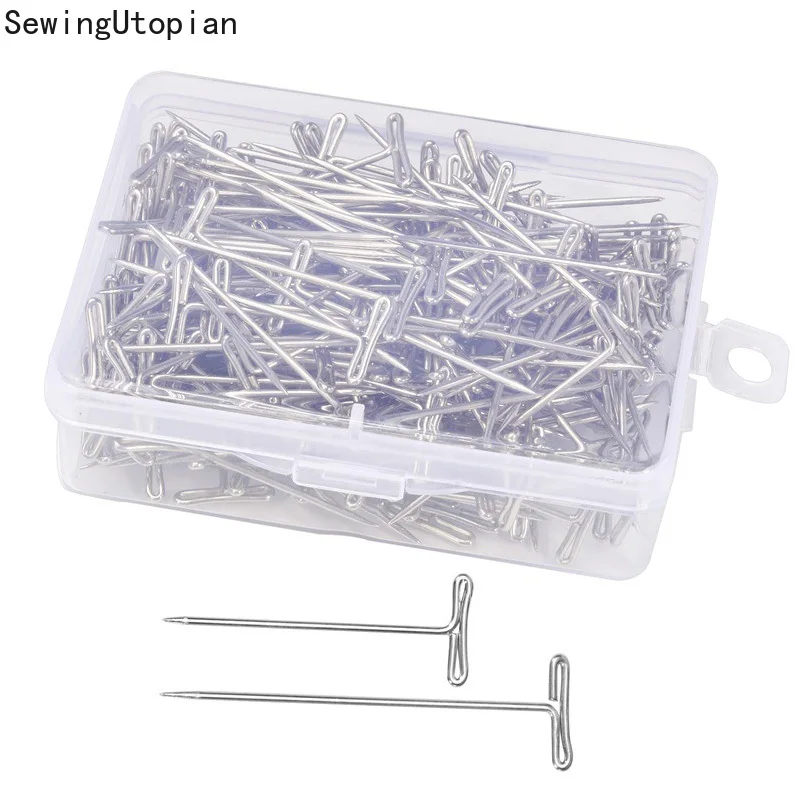 27/32/38/45/51/53mm T Pin Clips for Wig Weaving Making Hair Extension Fix on Mannequin Canvas Block Head Hair Weaving Pins Tools