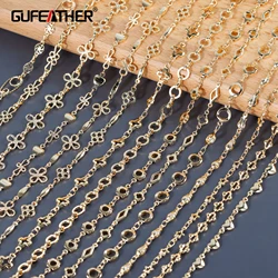 GUFEATHER,1m/lot,C164,diy chain,pass REACH,nickel free,18k gold plated,copper,charm,jewelry making finding,diy bracelet necklace