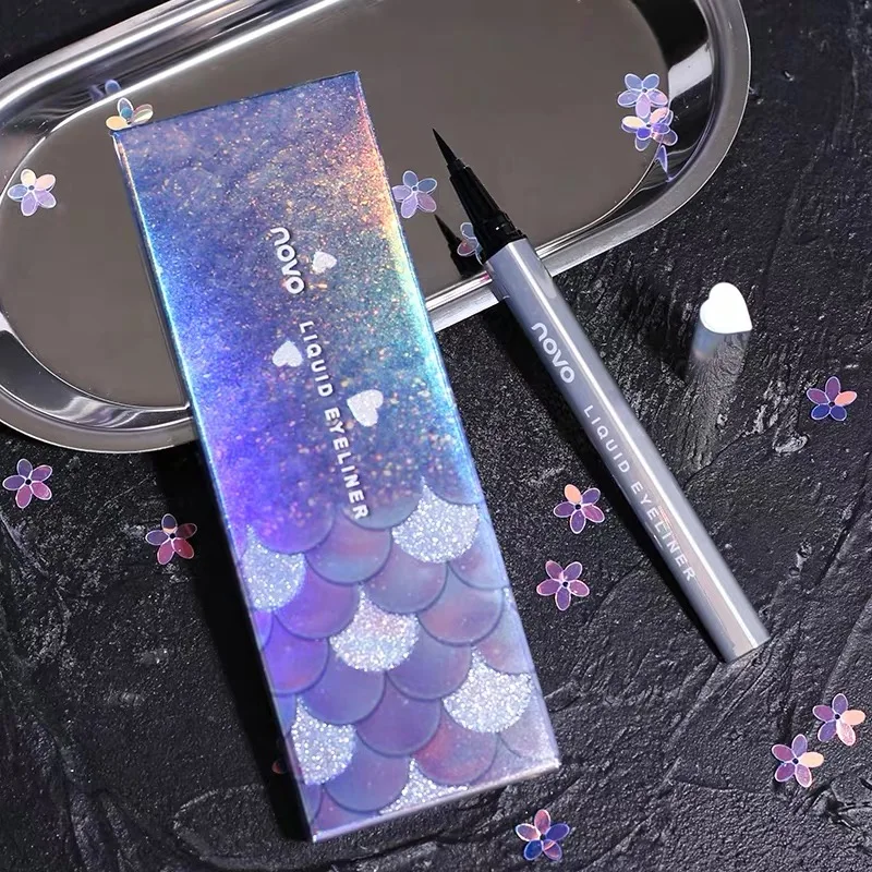 Mermaid Wave Eyeliner Pen  Smooth Matte Easy to draw Waterproof Long lasting Quick dry Black Eyeliner Soft touch Natural Makeup