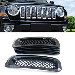 7pcs/set for Jeep Patriot 2011-2016 Car Front Insert Mesh Grille Racing Grill Chrome Decorative Accessories