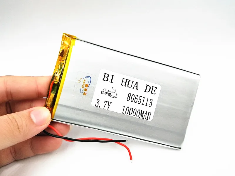 3.7V polymer lithium battery 10000mah 8065113 mobile power charging treasure DIY rechargeable For MP4 GPS Tablet MID Power Bank