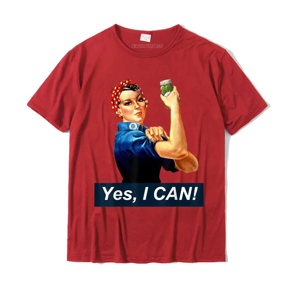 Yes I Can Rosie the Riveter Canning and Preserving T-Shirt T Shirts Summer Funny Cotton Tops Tees Design for Adult