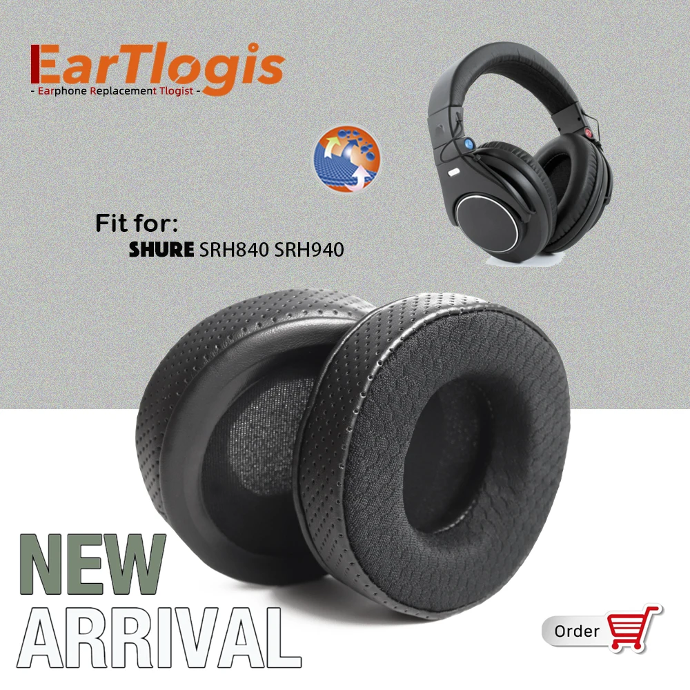 

EarTlogis New Arrival Replacement Ear Pads for Shure SRH-840 SRH-940 SRH840 SRH940 Headset Earmuff Cover Cushions Earpads