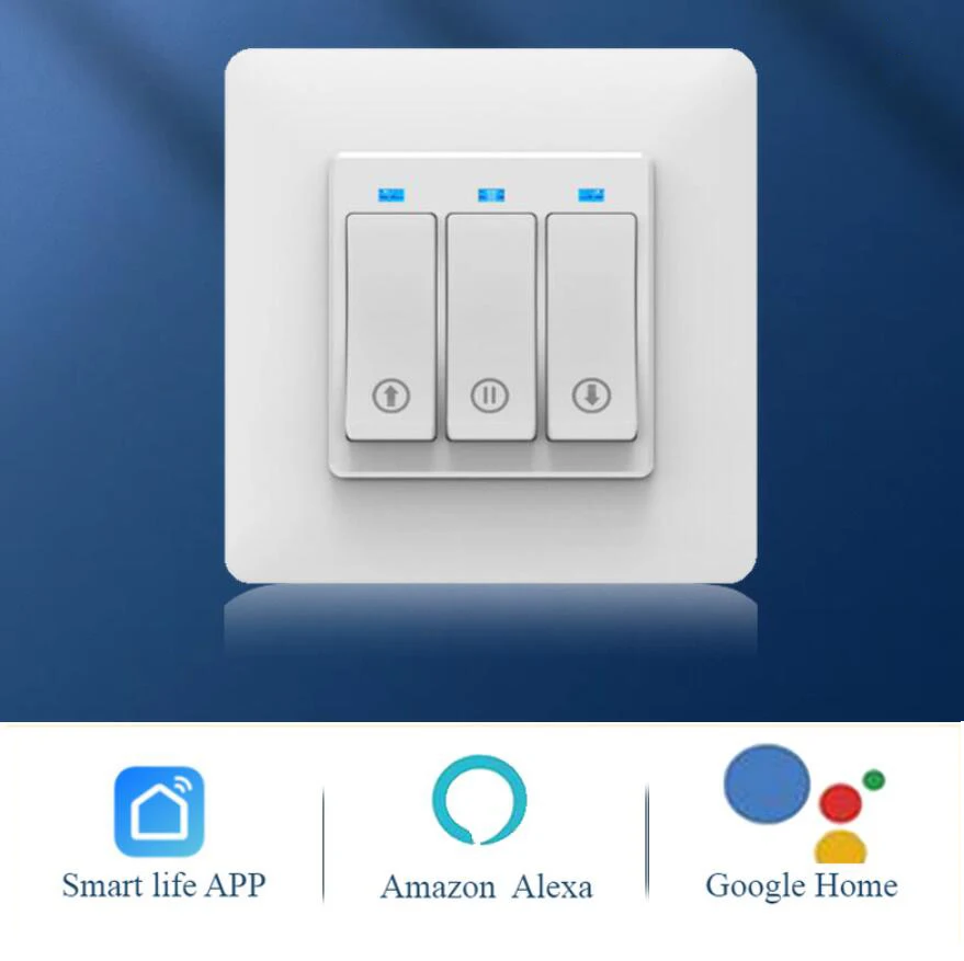 Smart Home WIFI Smart Curtain Touch keypad Switch Remote Control Work with Google Tuya Smartlife Amazon