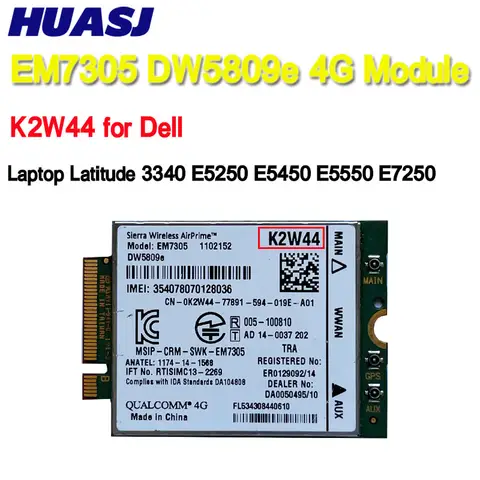 DW5809e Kablosuz EM7305 4G LTE WWAN M.2 NGFF Kart Modülü Dell Dizüstü Bilgisayar Latitude 3340 E5250 E5450 E5550 E7250