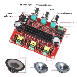 Carte d'amplificateur de puissance numérique stéréo audio, caisson de basses, médaille module, TPA3116wiches, 50W x 2, 100W, 2.1 oke al Bass