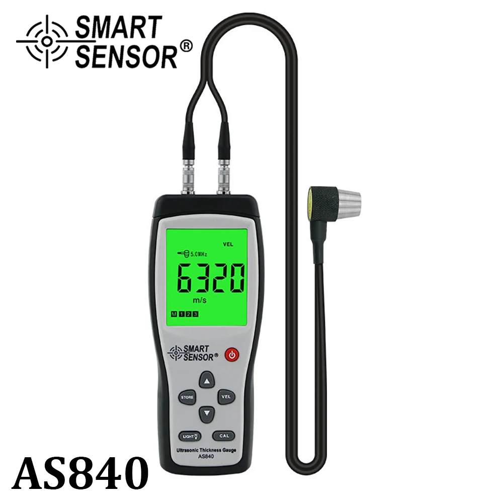 

SMART SENSOR Professional Ultrasonic Thickness Gauge Handheld LCD Digital Thickness Tester Depth Meter 1.2～225mm High Accuracy