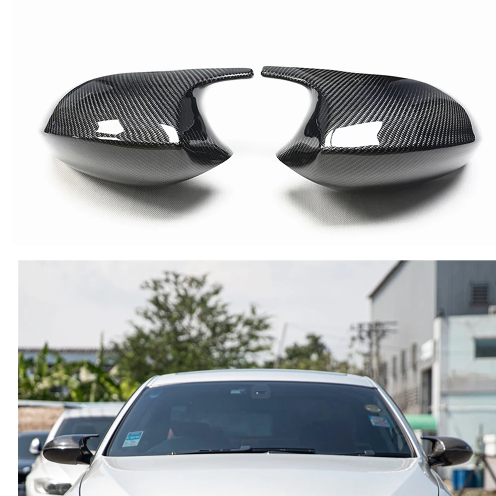 

Mirror Cover For BMW E90 E91 E92 E93 PRE-LCI 2004-2009 1 Series E87 E81 E82 E88 Car Rear View Cap Carbon Fiber Look/Gloss Black