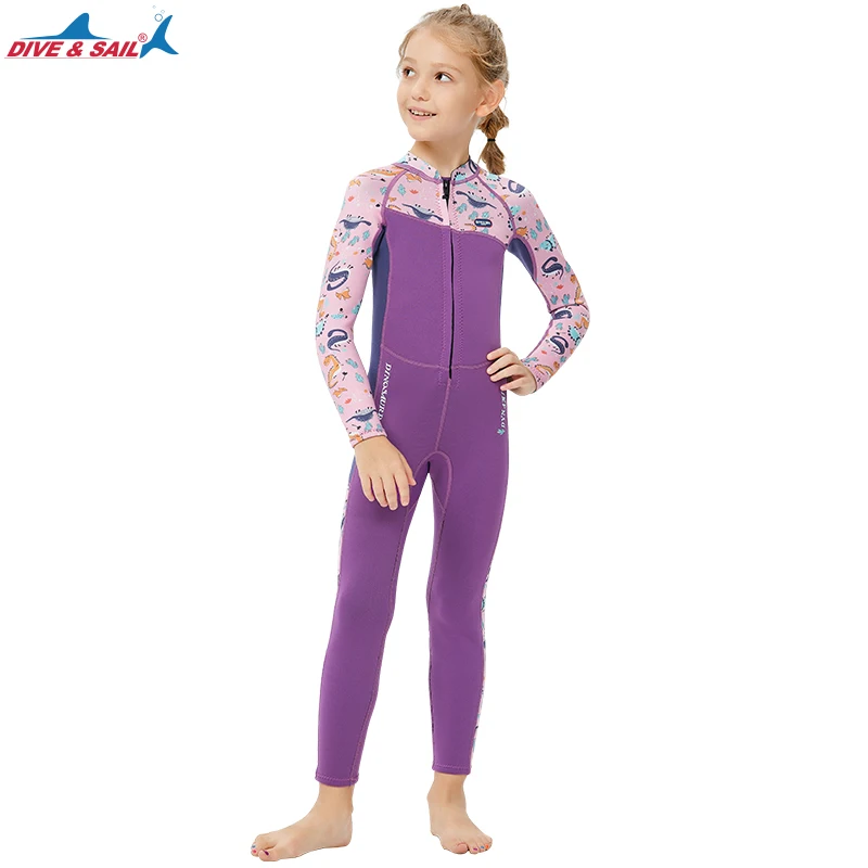 Trajes de baño de neopreno para niños y jóvenes, traje de surf completo de 2,5mm, mantiene el calor, con cremallera frontal, para natación, SUP UPF50 +