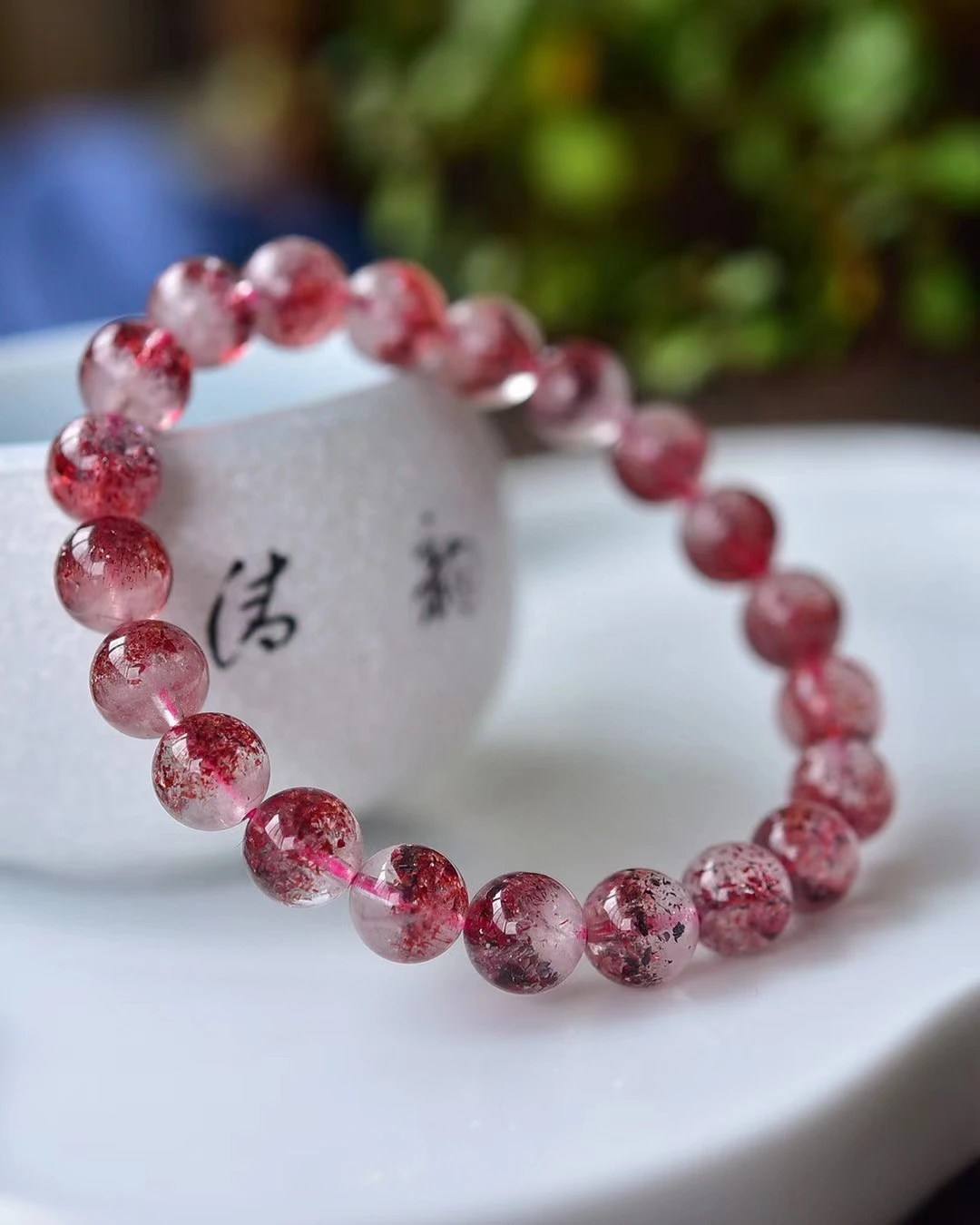 

Natural Red Lepidocrocite Quartz Super Seven 7 Bracelet Clear Round Beads 9.1mm Stretch Crystal Rutilated Fashion Stone AAAAA