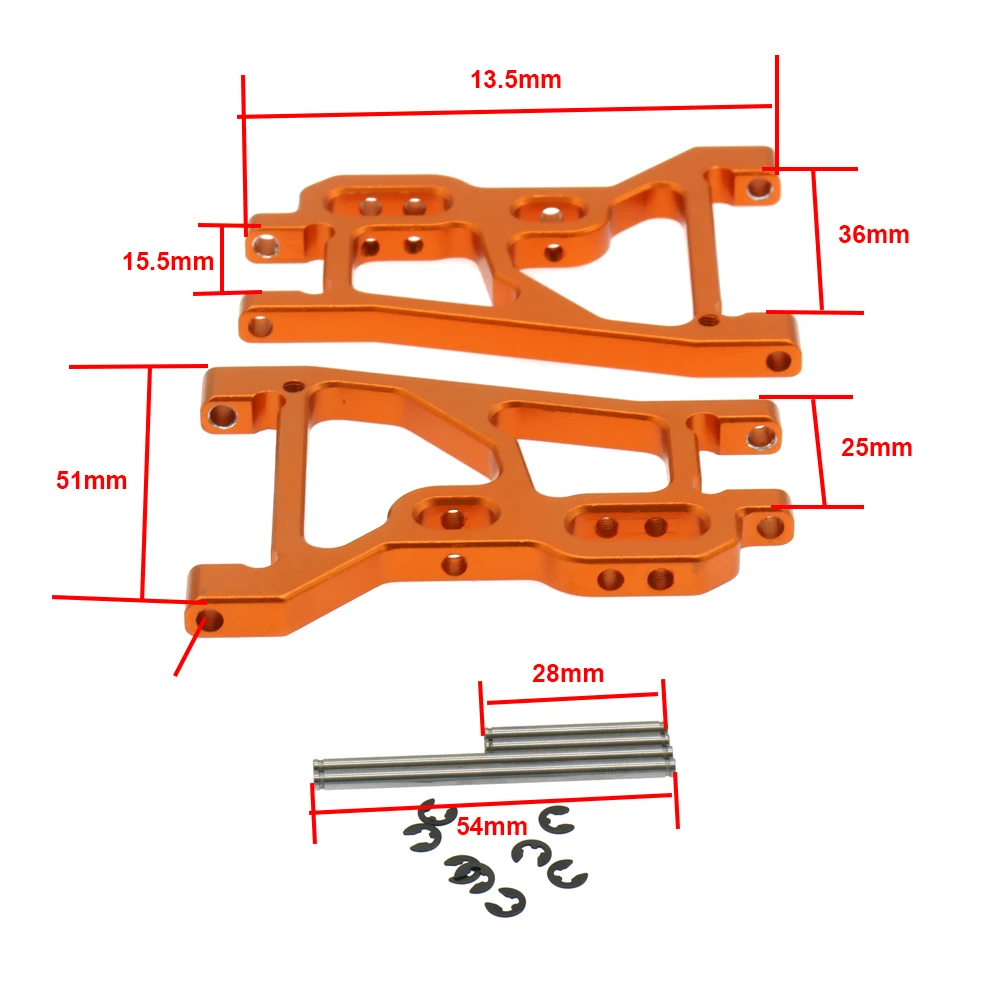 RCAWD-Brazo de suspensión inferior trasero de aleación para coche Rc Hobby, modelo de coche 1/10 Fs, Racing Buggy, Truggy, s-curve, Desert Buggy