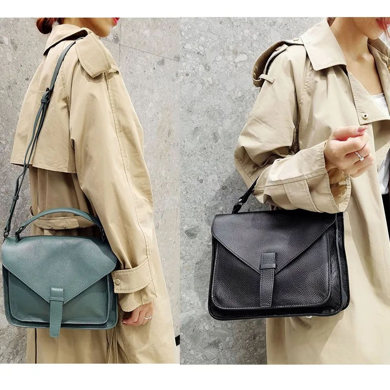 Luxury Genuine Leather Women Bag 2023 Brand Designer Female Shoulder Bag Lady Leather Handbag Solid Casual Women Totes Purse