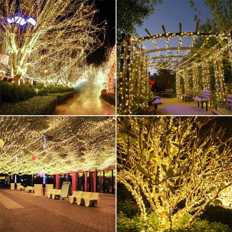 Solar String Light Outdoor 22M 200LED 8 Modes Solar Christmas Lights Waterproof for Gardens Super Bright Solar Fairy Lighting