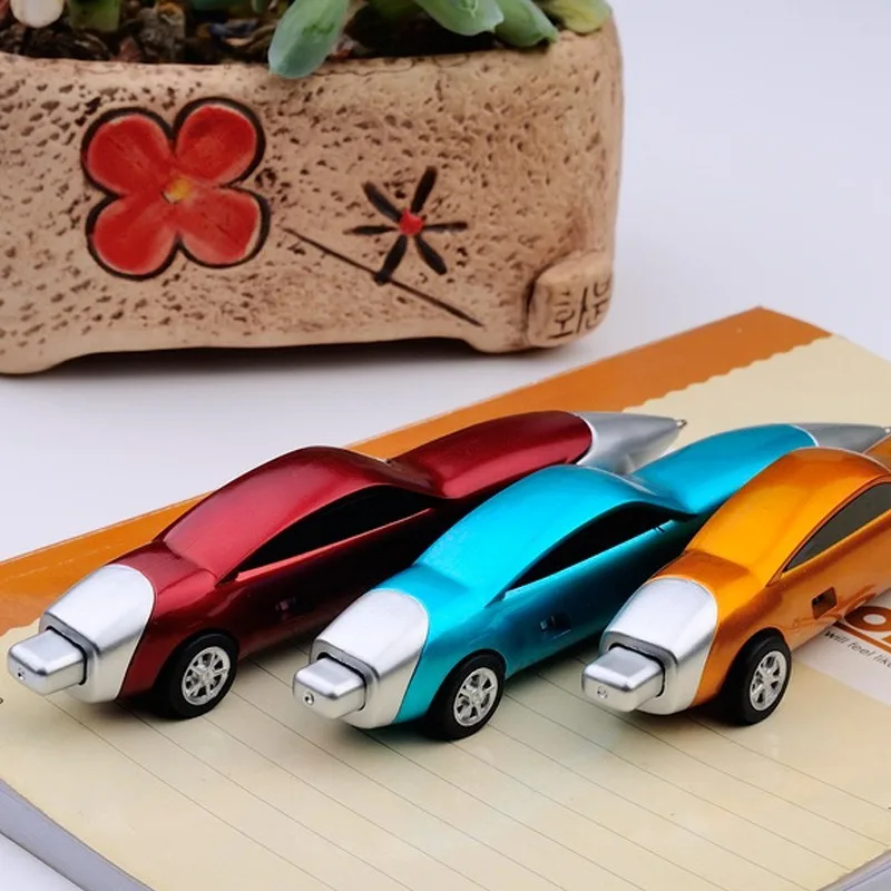 1Pcs Creative Stylish Electroplated Car Model Blue Ball Pen Vehicles Toys Delicate Sports Car Appearance Pupil Prize Pen