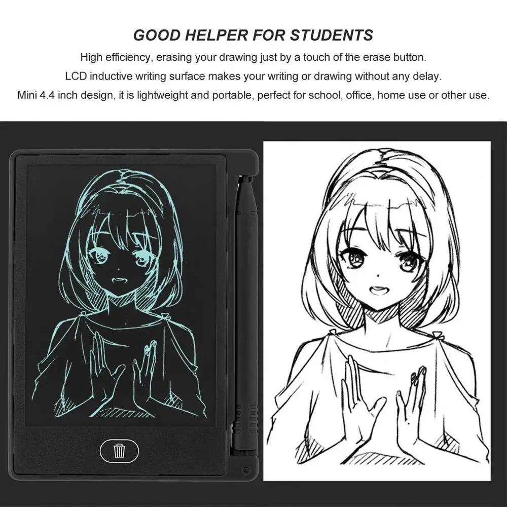 4.4 inch Mini Writing Tablet Digital LCD Drawing Notepad Electronic Practice Handwriting Painting Tablet Pad Gift for Kids
