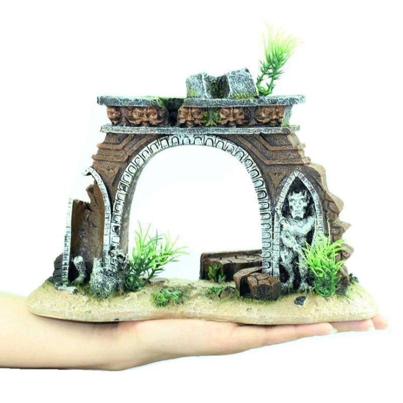 Fish Tank Aquarium Accessories Jewelry Resin Castle Arched Door Aquarium Landscaping Fish Tank Decoration Crafts Pet Supplies