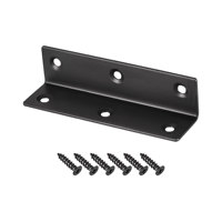 Uxcell Corner Brace Angle Bracket Fastener Stainless Steel L Shape 27mmx27mmx100mm Black with Screws, 2 Pcs