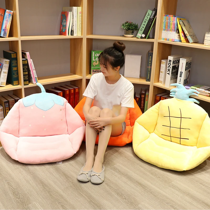 New 45cm Fruit Series Lumbar Back Support Cushion Half Encirclement Seat Plush Toy Home Chair Sofa Seat Cushion Children's Gift