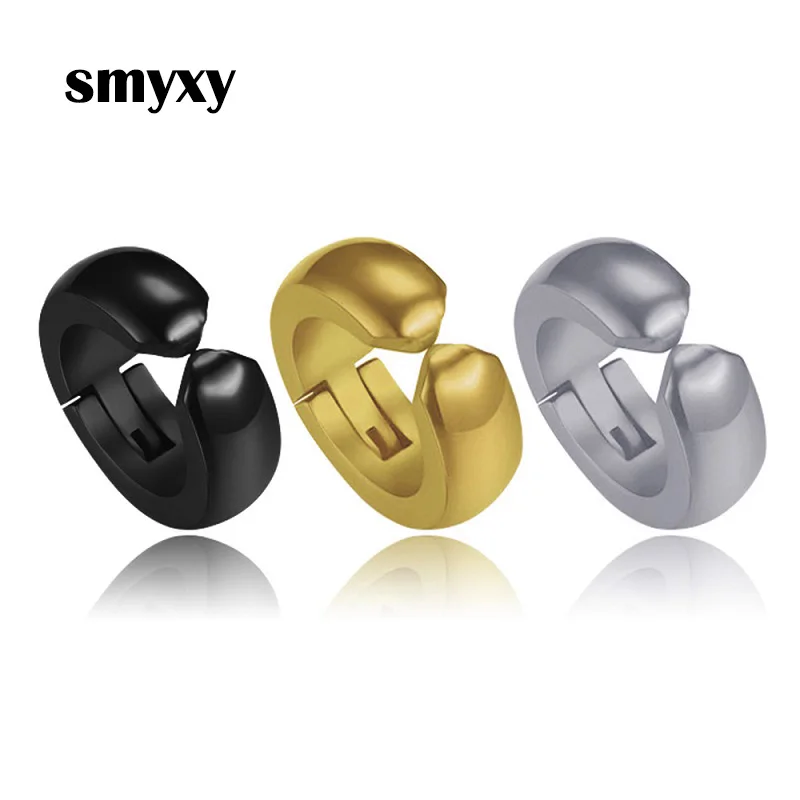 1 piece Punk Stainless Steel Ear Clip Ear buckle Earrings For Men Women Spherical No Pierced Fake Ear Circle New Pop Jewelry