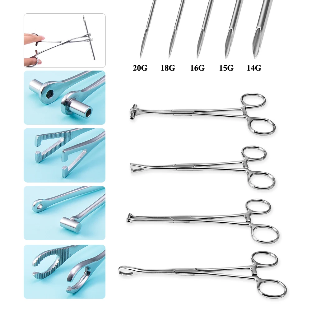 

1pc 316L Surgical Steel Piercing Forcep Tool Ear Lip Navel Nose Round Open Septum Piercings Clamp Piercing Pliers To Remove Ball