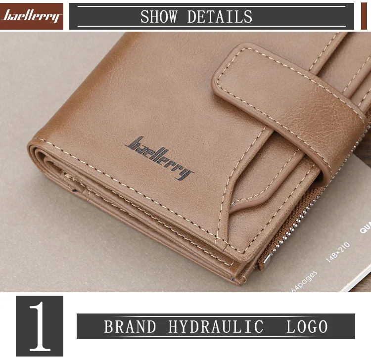 Name Gravur Männer Kurze Brieftaschen Große Kapazität Zipper Münzfach Foto Halter Hohe Qualität Karte Clips Für Männer – Detail 19