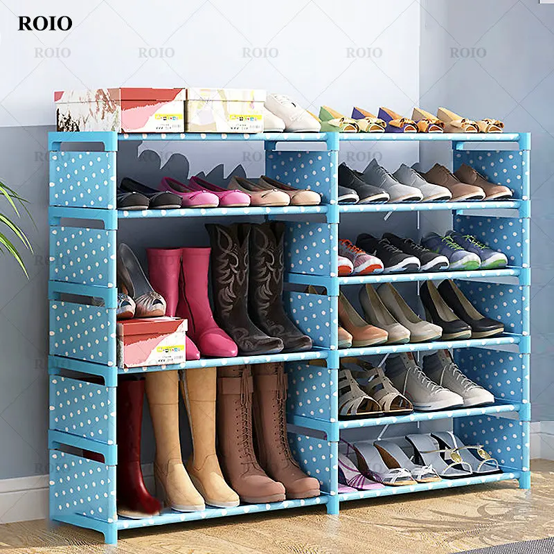 Simple Shoe Rack DIY Removable Boots Sneakers Shelf Saving Space Hallway Shoe Organizer Stand Holder Dustproof Shoe Cabinet