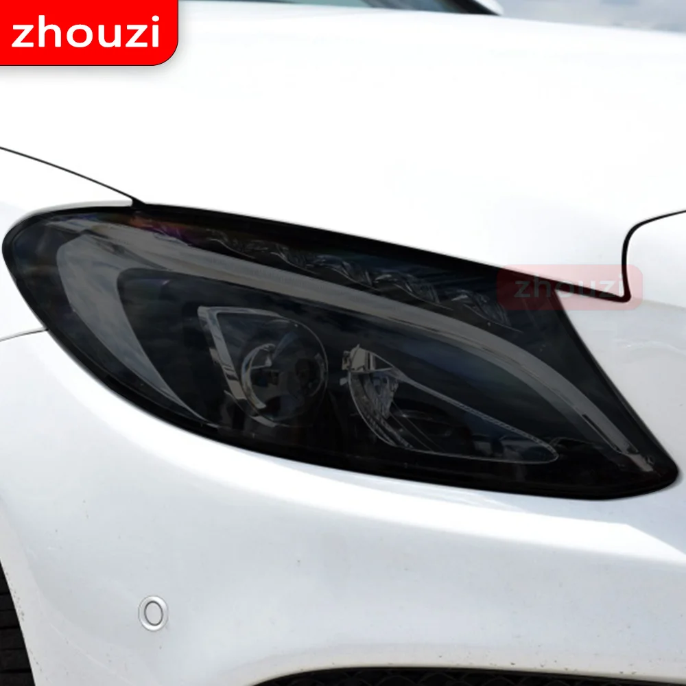 

For Mercedes Benz C Class W204 W205 2011-On C63 AMG Car Headlight Tint Black Protective Film Protection Transparent TPU Sticker