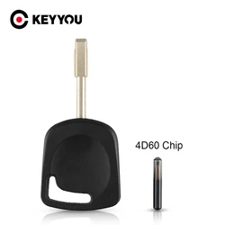 KEYYOU 4D60 Chip Transponder Key Shell Case per Ford Focus Mondeo KA Fiesta Escort Jaguar XJ8 Transit Connect Car Key 4D60 Chip