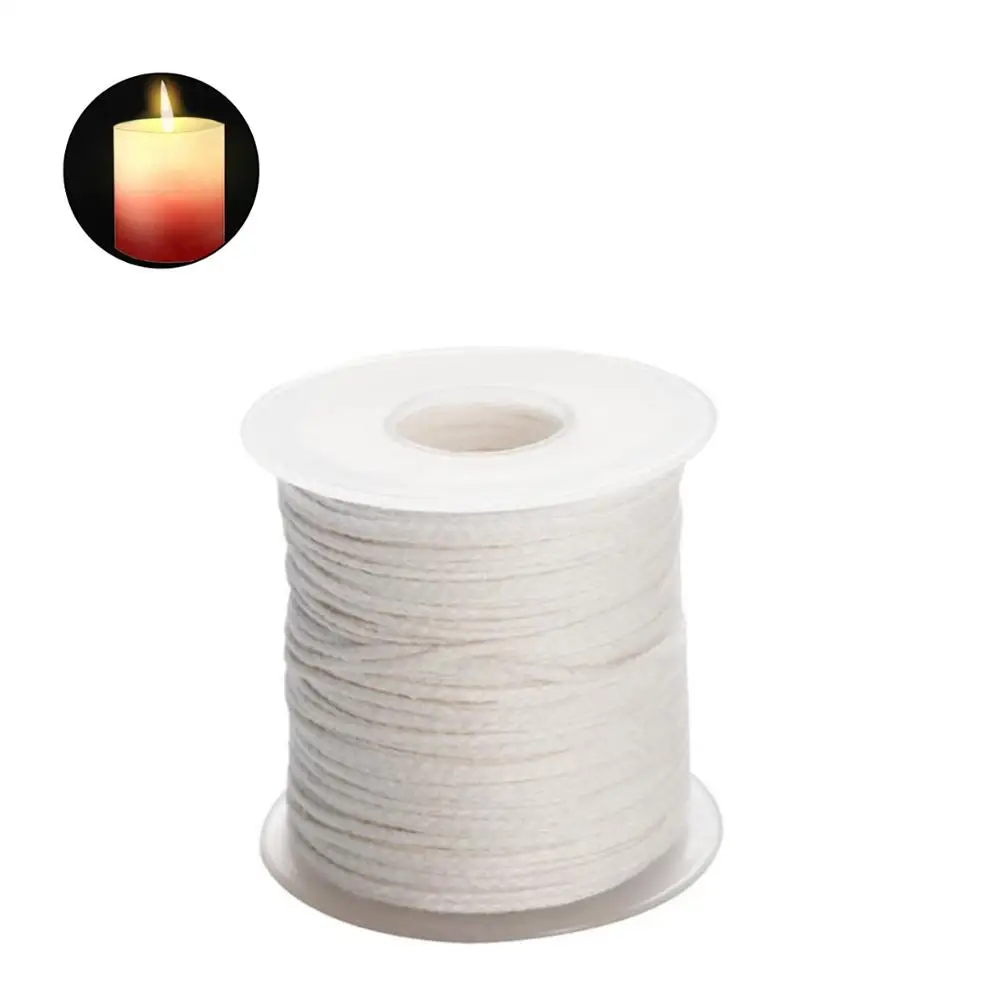 1 Spool of Unwaxed Cotton Square Braid Candle Wicks Candle Wax Core 61m X 2mm for Candle Making Craft DIY Candle Wicks Supplies