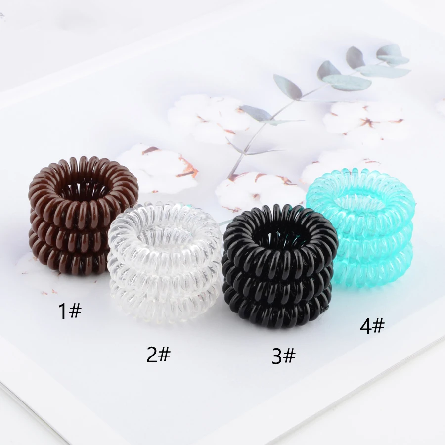 5boxes 3.5cm Fashion Cute Candy Color telephone line hair bands gum styling tools headwear Styling Accessories