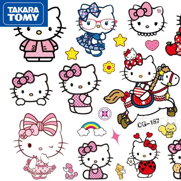 Takara Tomy Hellokitty Cute Creative Exquisite Waterproof Girl Heart Lasting Tattoo Stickers