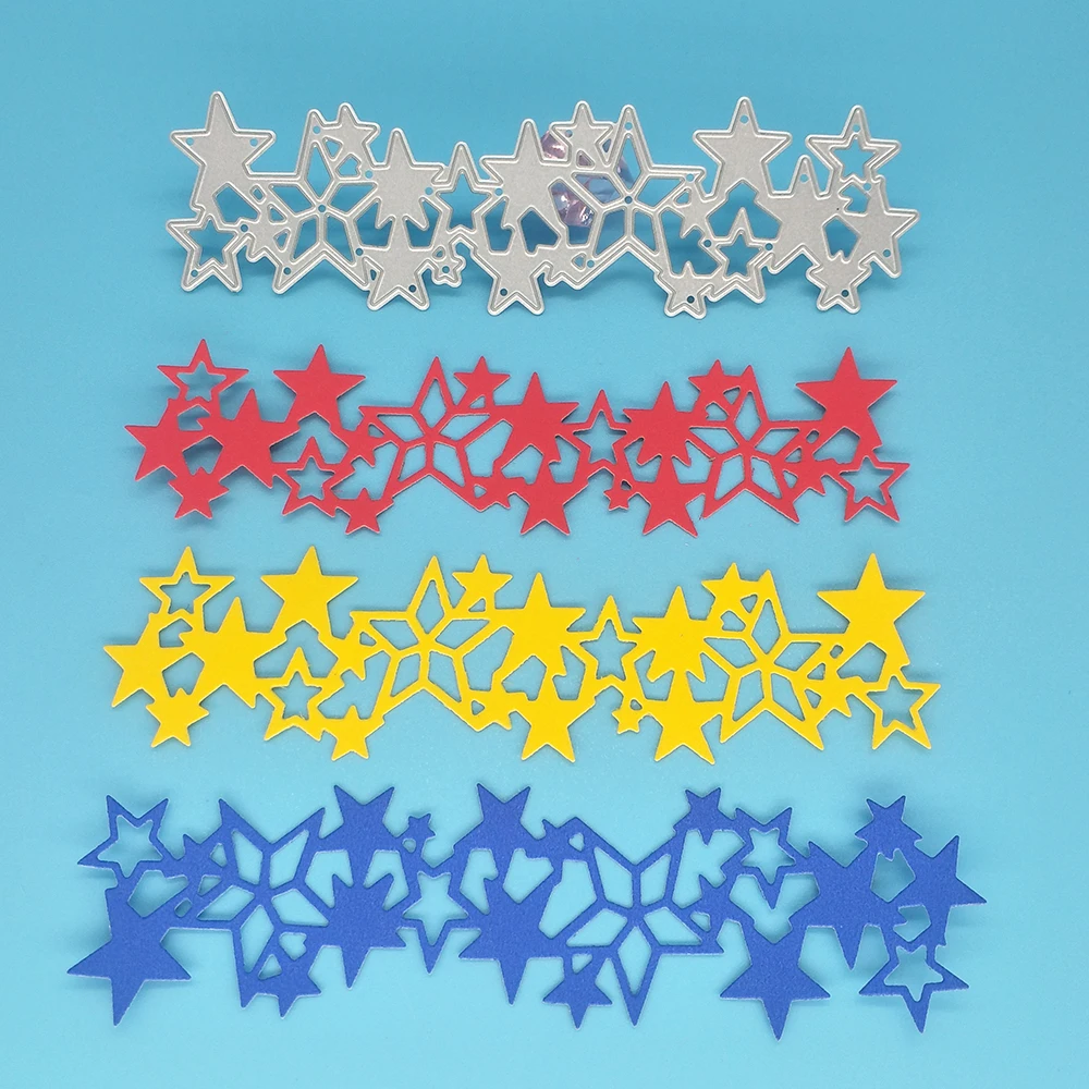 Five-pointed star combination metal cutting die for DIY scrapbooking, card making, photo album decoration, embossing crafts