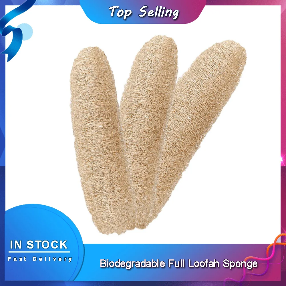 Full Loofah Natural Exfoliation Biodegradable Loofah Sponge Cellulose Board Scrubber Scrubber Kitchen Bathroom