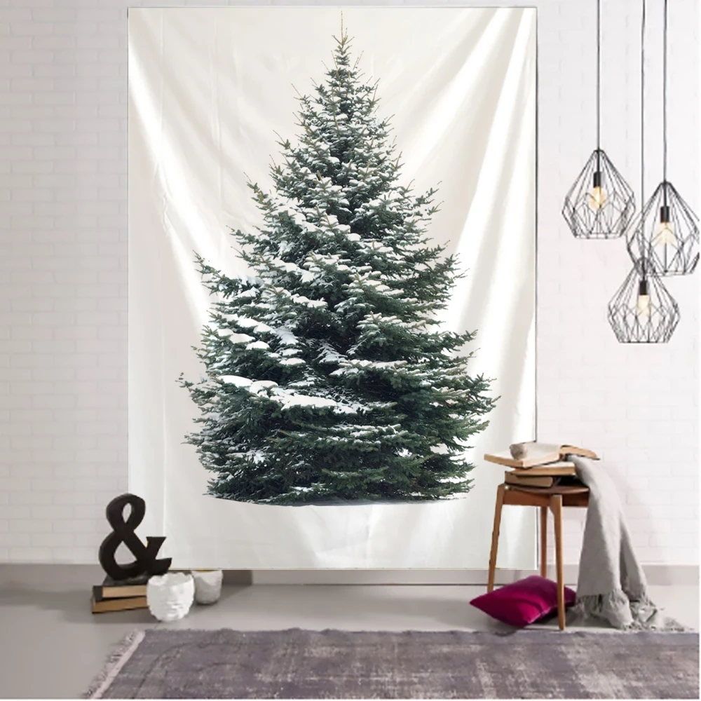 New Year Christmas Tree Tapestry Ornament Wall Hanging Tapestry Carpet Xmas Home Deocr Yoga Pad Bedspread Beach Mat Gift