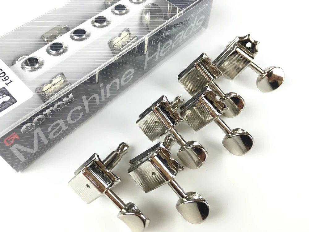 Original 6 In-line GOTOH SD91-05M Kluson Vintage Electric Guitar Machine Heads Tuners ( Nickel ) Tuning Peg MADE IN JAPAN