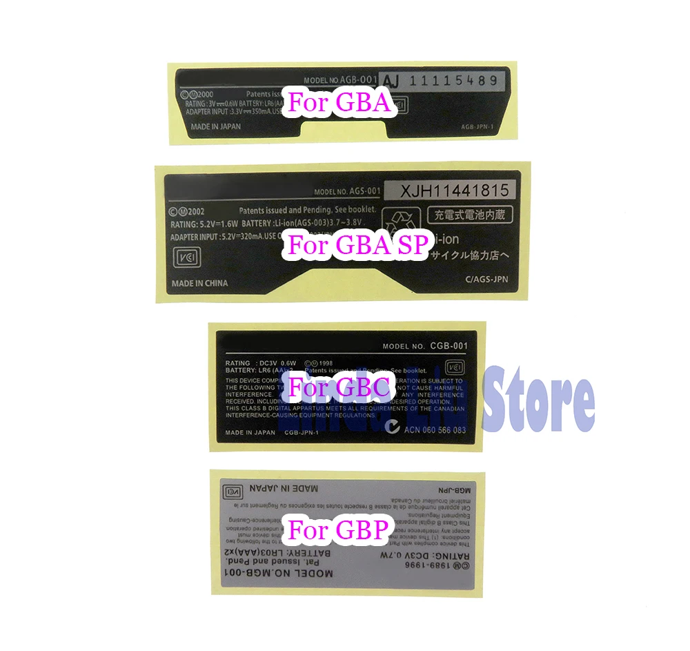200 PCS ใหม่ป้ายกลับสติกเกอร์สําหรับ Gameboy ADVANCE/ SP/ สีสําหรับ GBA/ GBA SP/ GBC/GBP เกมคอนโซล
