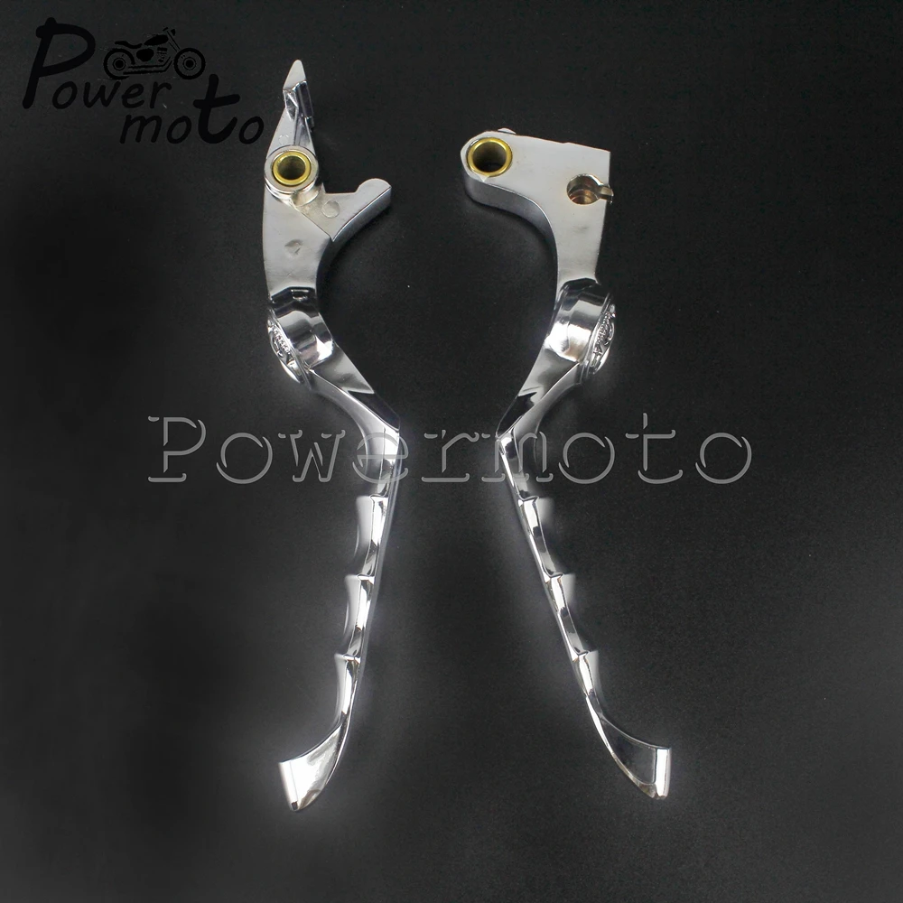 1Pair Chrome Aluminum Skull Skeleton Handle Brake Clutch Lever for Honda Shadow Aero VT VTX 600 1100 1300 CB750 VF750C TX1300