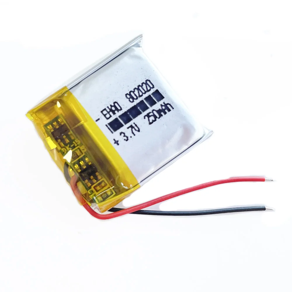 EHAO 802020 3.7V 250mAh akumulator litowo polimerowy Lipo do Mp3 GPS długopis z funkcją nagrywania Bluetooth symulacja Robot skaner