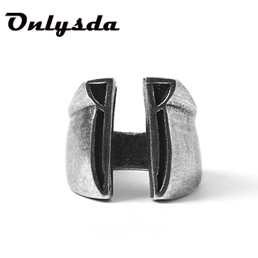 316L Stainless steel Men\'s Gothic Biker Punk Vintage Ring Spartan Mask Helmet Nordic Pagan Viking Rings Hollowen Gift OSR218