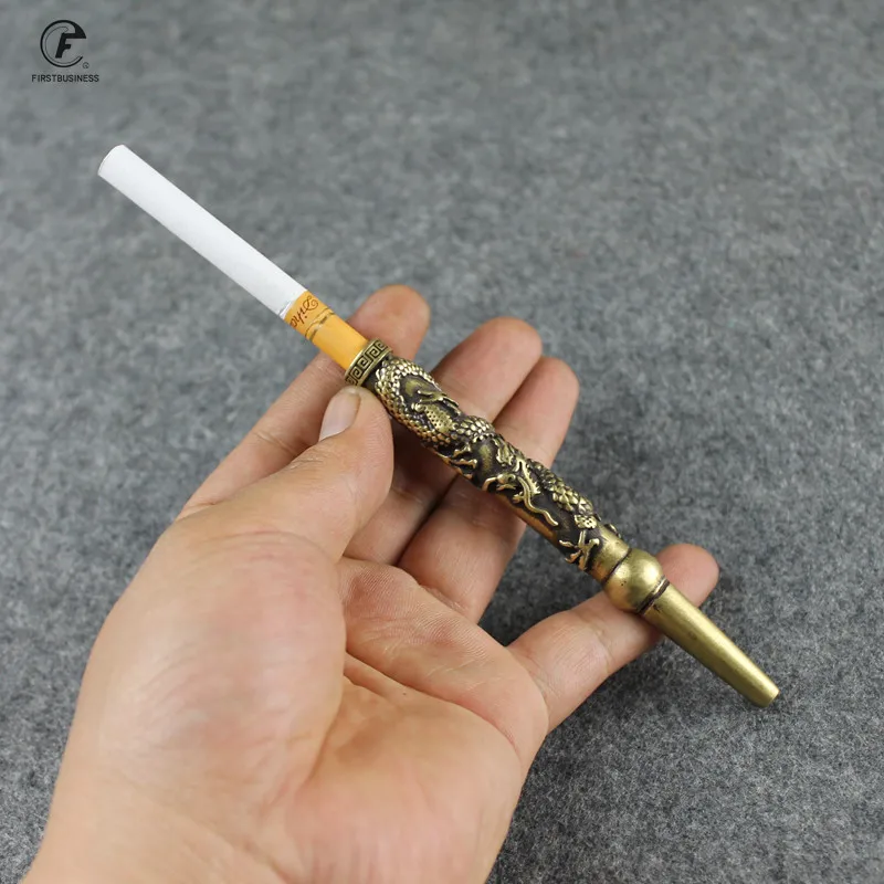 

Retro Brass Smoke Dragon Cigarette Holder Fillter Tobacco Pipe Creative Smoking Pipe Smoking Accessories Husband Father's Gift