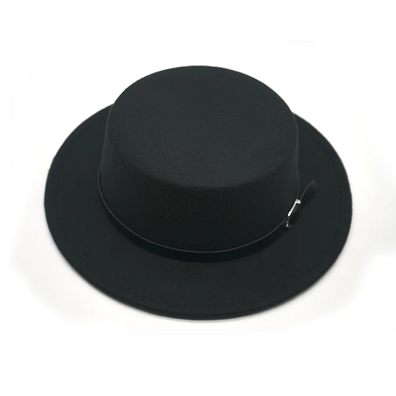 New Felt Hat Men Fedora Hats with Belt Women Vintage Trilby Caps Wool Fedora Warm Jazz Hat Chapeau Femme feutre Panaman hat