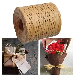200m Natural Straw Raffia Paper Rope Gift Wrapping Crafts Ribbon Roll Party Supplies Cake Packing String Cords DIY Scrapbooking