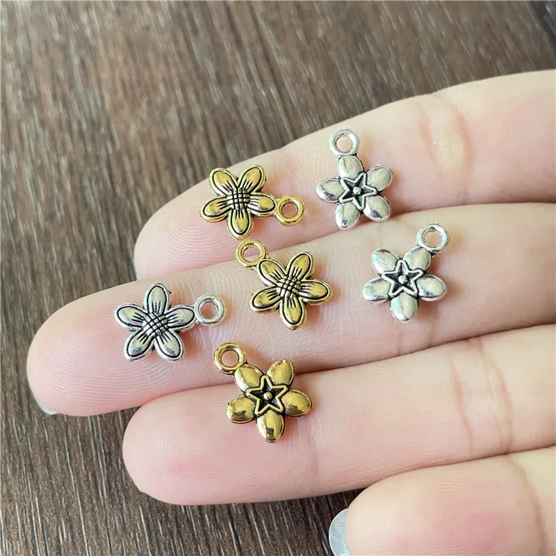 

Alloy Five Leaf Flower Retro European Jewelry Pendant DIY Handmade Bracelet Necklace Connector Accessories Amulet Make Supplies