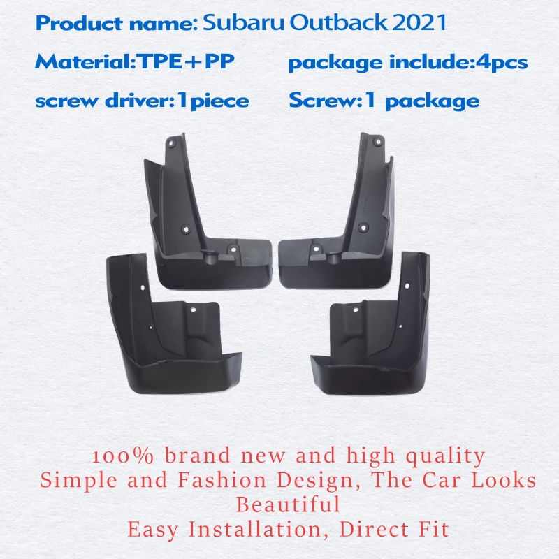 Mudflaps FOR Subaru Outback 2021 2022 Mudguard Fender Mud Flap Guard Splash Mudguards Car Accessories Auto Styline Front Rear